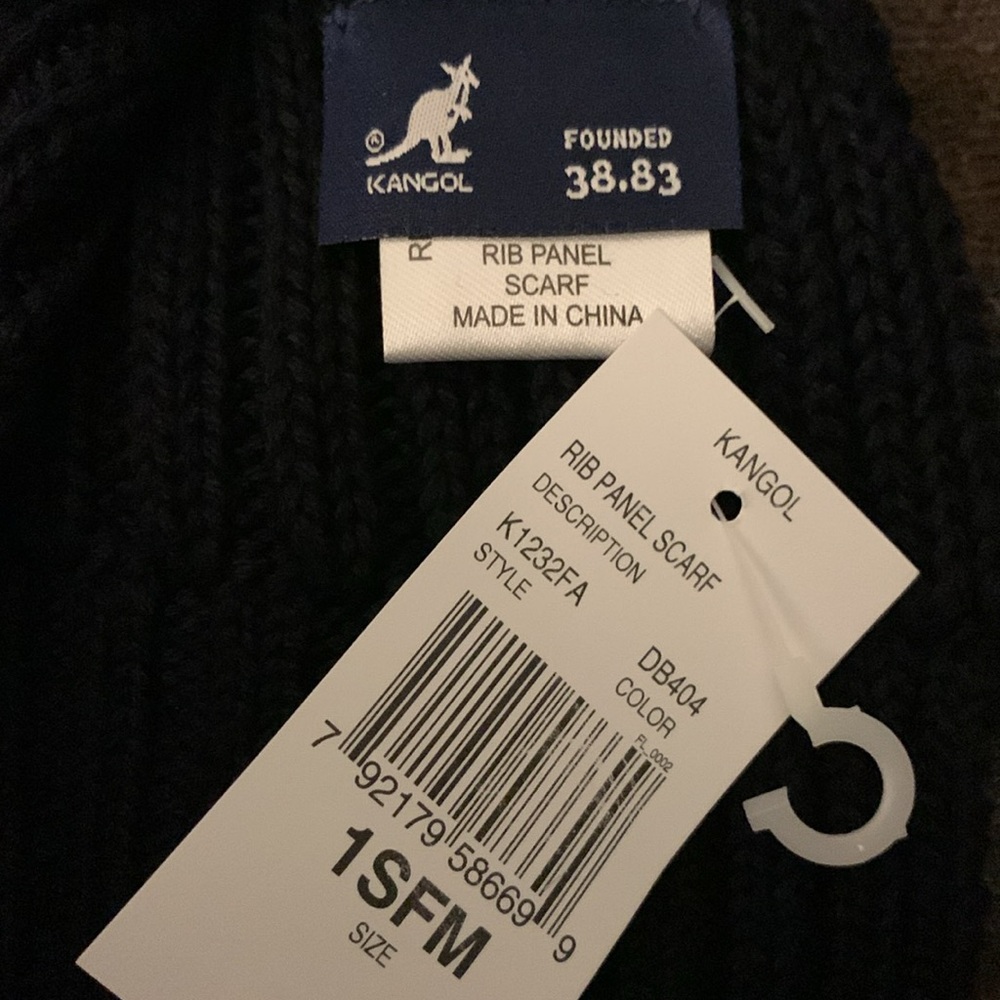 Kangol Navy Rib Panel Scarf - Picture 6 of 8